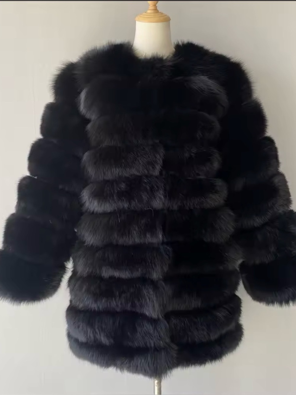 Luxurious Black Fox Fur Coat for Women